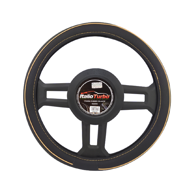 FUNDA CUBRE VOLANTE TIPO VINIPIEL MEDIANA PARA AUTO 38CM