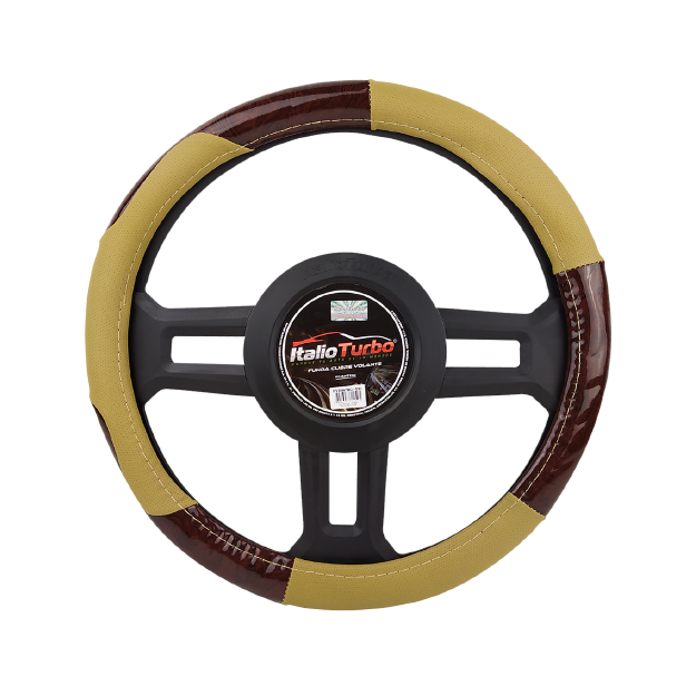 FUNDA CUBRE VOLANTE TIPO VINIPIEL GRANDE PARA CAMIONETA 40CM