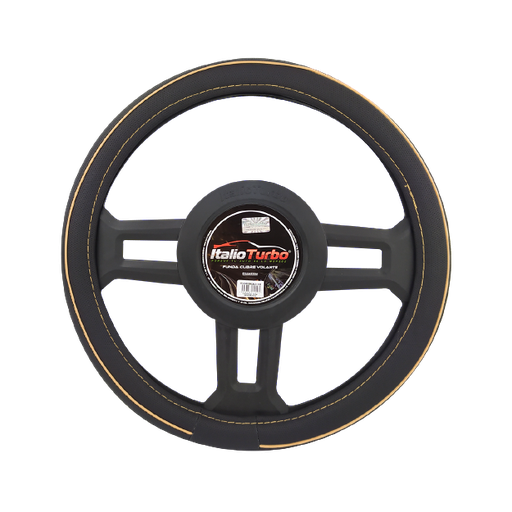 [FVO052BKBG-TFI] FUNDA CUBRE VOLANTE TIPO VINIPIEL MEDIANA PARA AUTO 38CM <0.0>