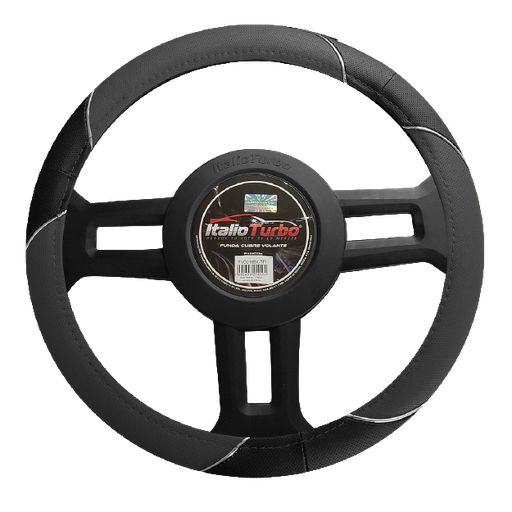 [FVO203LBKGY-TFI] FUNDA CUBRE VOLANTE TIPO VINIPIEL GRANDE PARA CAMIONETA 40CM <0.0>