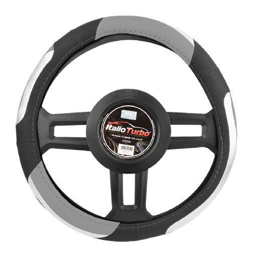 [FVO216LBKGY-TFI] FUNDA CUBRE VOLANTE TIPO VINIPIEL GRANDE PARA CAMIONETA 40CM <0.0>