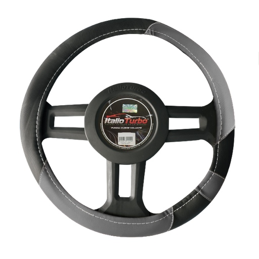 [FVO218LBKGY-TFI] FUNDA CUBRE VOLANTE TIPO VINIPIEL GRANDE PARA CAMIONETA 40CM <0.0>